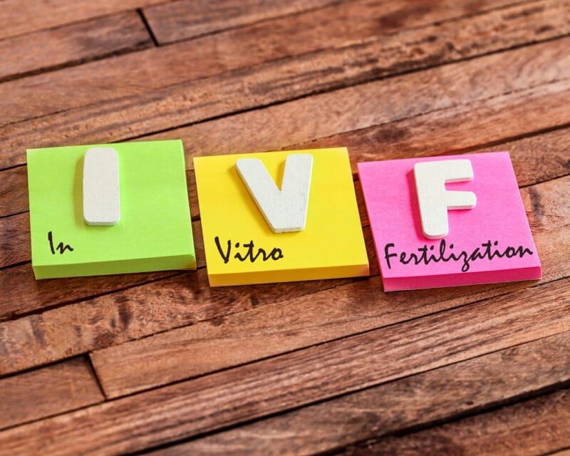 Tiles with IVF letters and In Vitro Fertilization